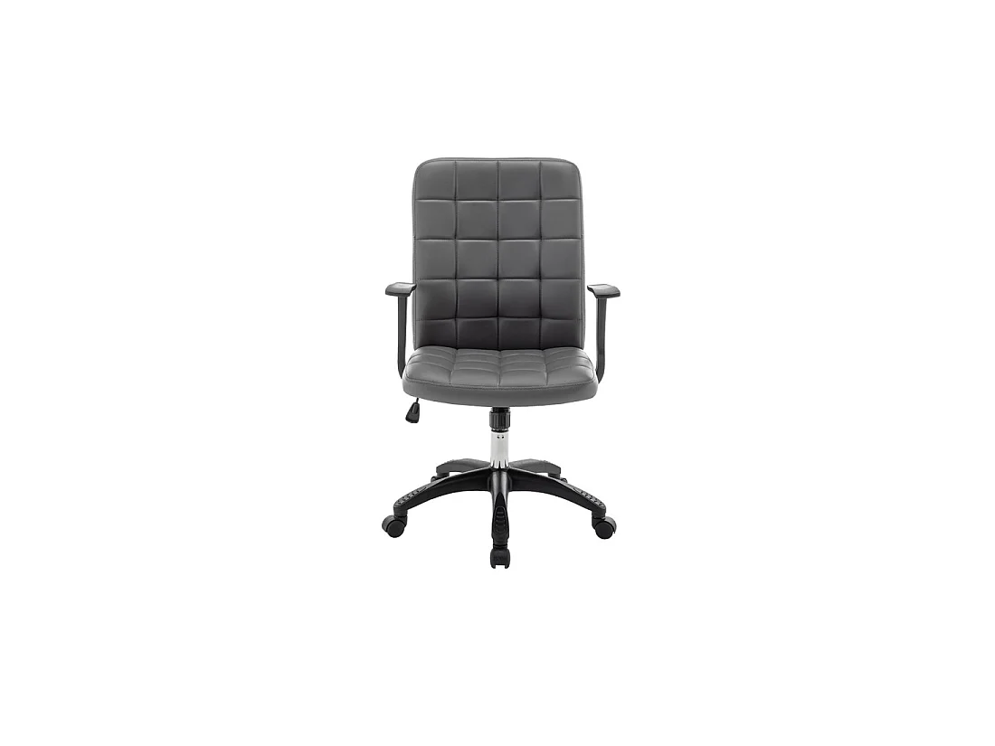 Chaise de bureau KARDEN – Tissu gris – Accoudoirs – Pivotante – Pieds métal – Design ergonomique et contemporain