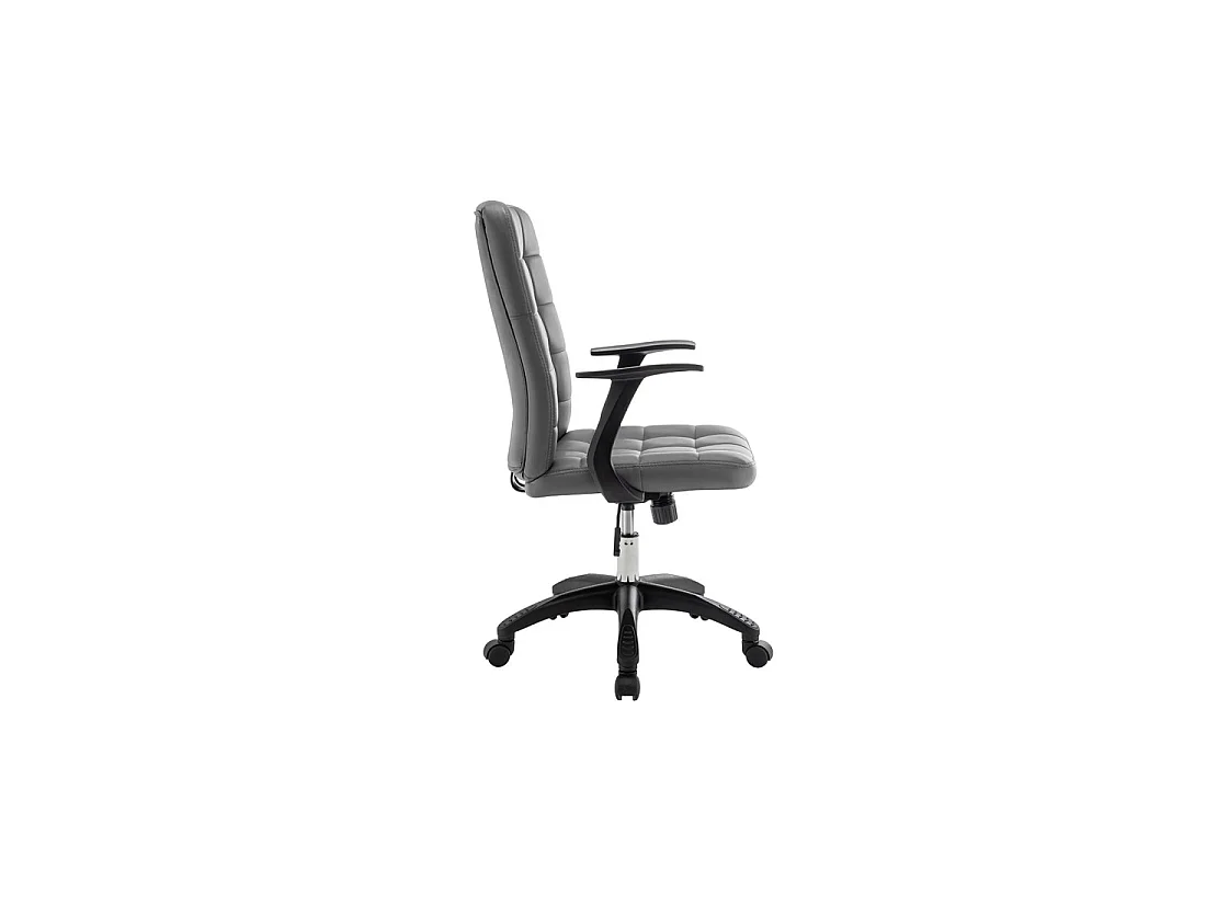 Chaise de bureau KARDEN – Tissu gris – Accoudoirs – Pivotante – Pieds métal – Design ergonomique et contemporain