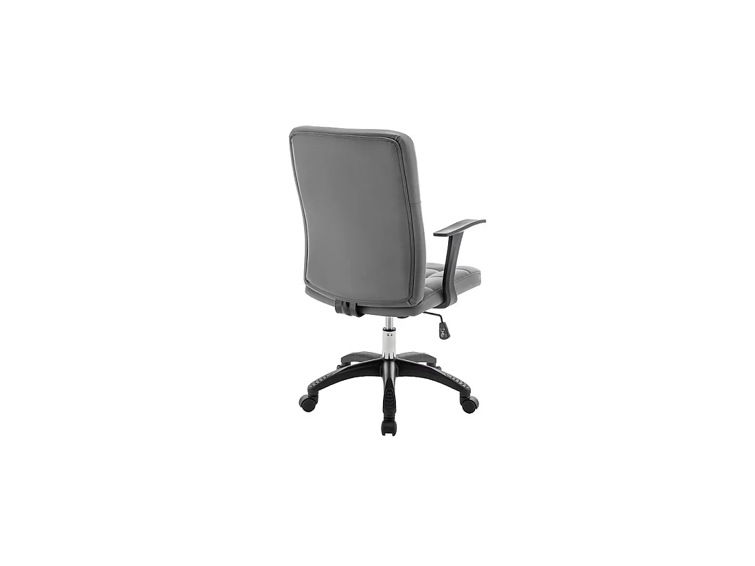 Chaise de bureau KARDEN – Tissu gris – Accoudoirs – Pivotante – Pieds métal – Design ergonomique et contemporain