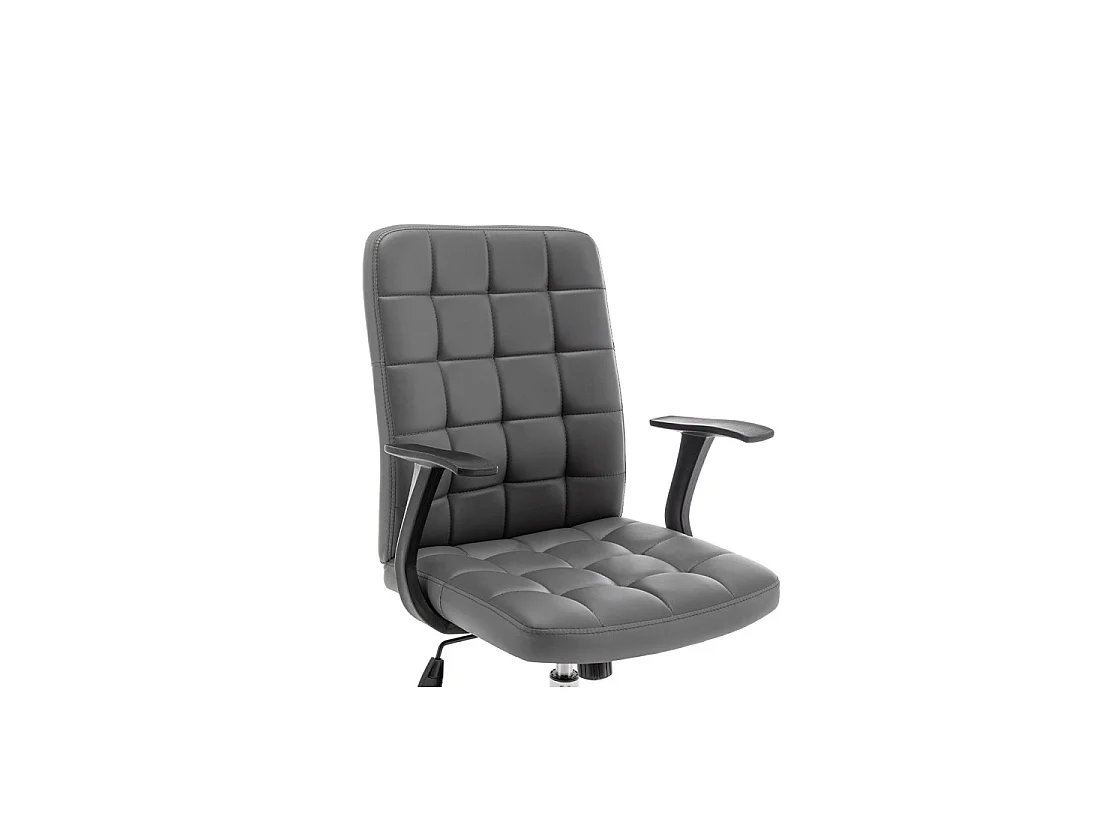 Chaise de bureau KARDEN – Tissu gris – Accoudoirs – Pivotante – Pieds métal – Design ergonomique et contemporain