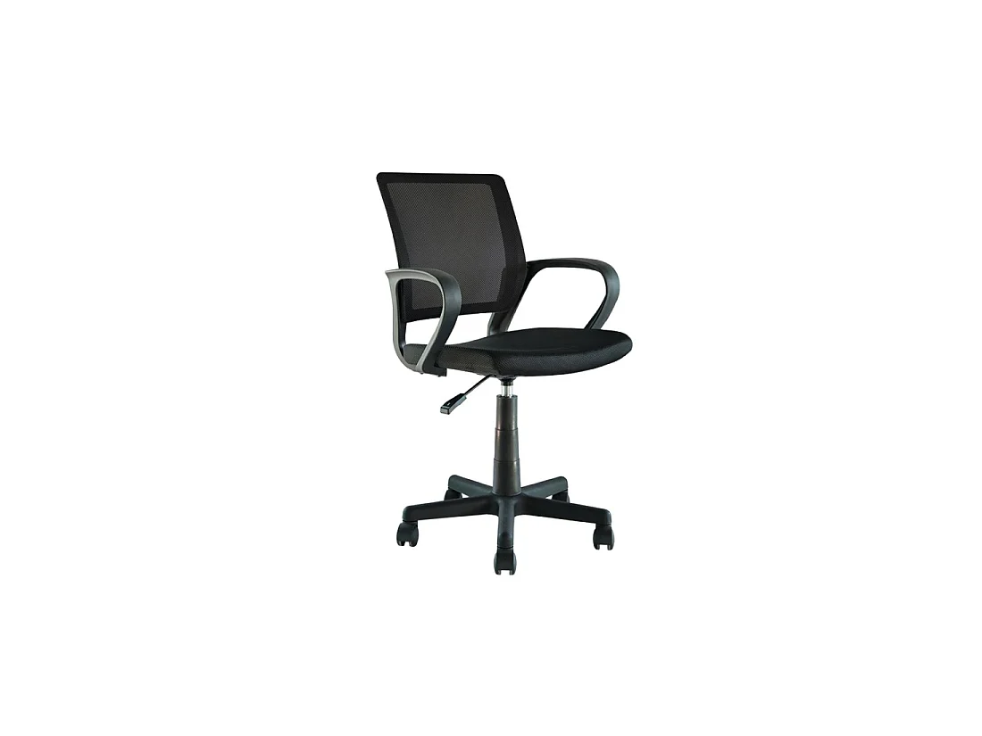 Chaise de bureau ZARNOX – Tissu noir – Accoudoirs – Pivotante – Pieds métal – Design moderne et fonctionnel