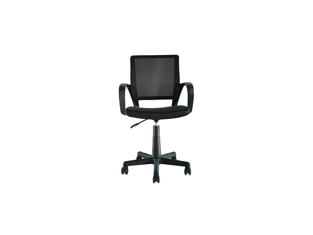 Chaise de bureau ZARNOX – Tissu noir – Accoudoirs – Pivotante – Pieds métal – Design moderne et fonctionnel