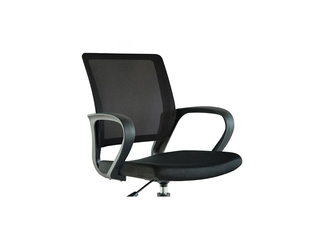 Chaise de bureau ZARNOX – Tissu noir – Accoudoirs – Pivotante – Pieds métal – Design moderne et fonctionnel