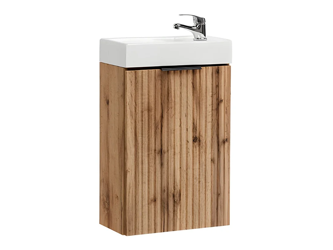 Mueble bajo lavabo NOXERA 40 cm – Roble wotan – Lavabo encastrado