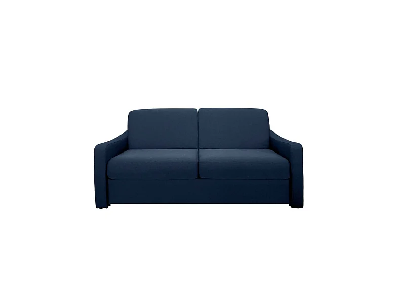 HORACE canapé droit convertible Rapido 3 places bleu nuit avec matelas Dunlopillo 15cm 140x200 cm