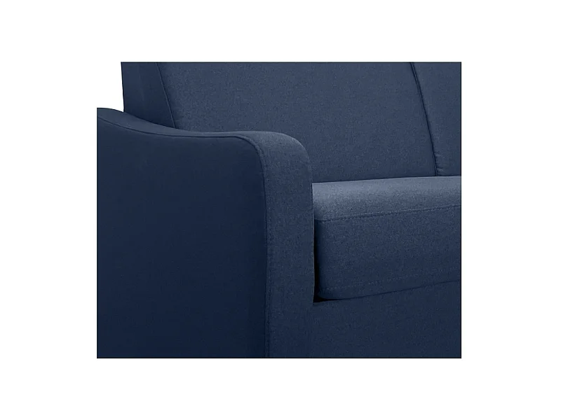 HORACE canapé droit convertible Rapido 3 places bleu nuit avec matelas Dunlopillo 15cm 140x200 cm