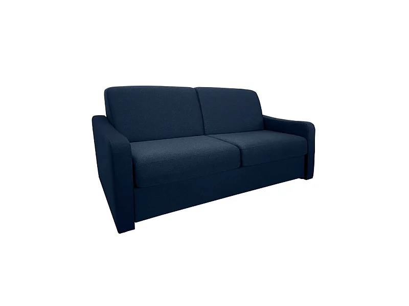 HORACE canapé droit convertible Rapido 3 places bleu nuit avec matelas Dunlopillo 15cm 140x200 cm