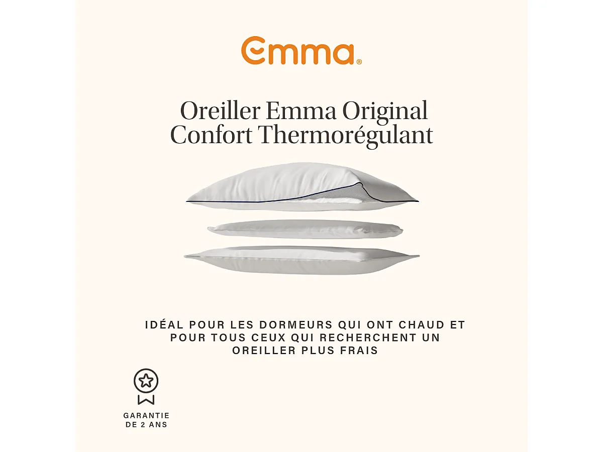 Oreiller Emma Original Confort Thermorégulant - 050 x 070 cm