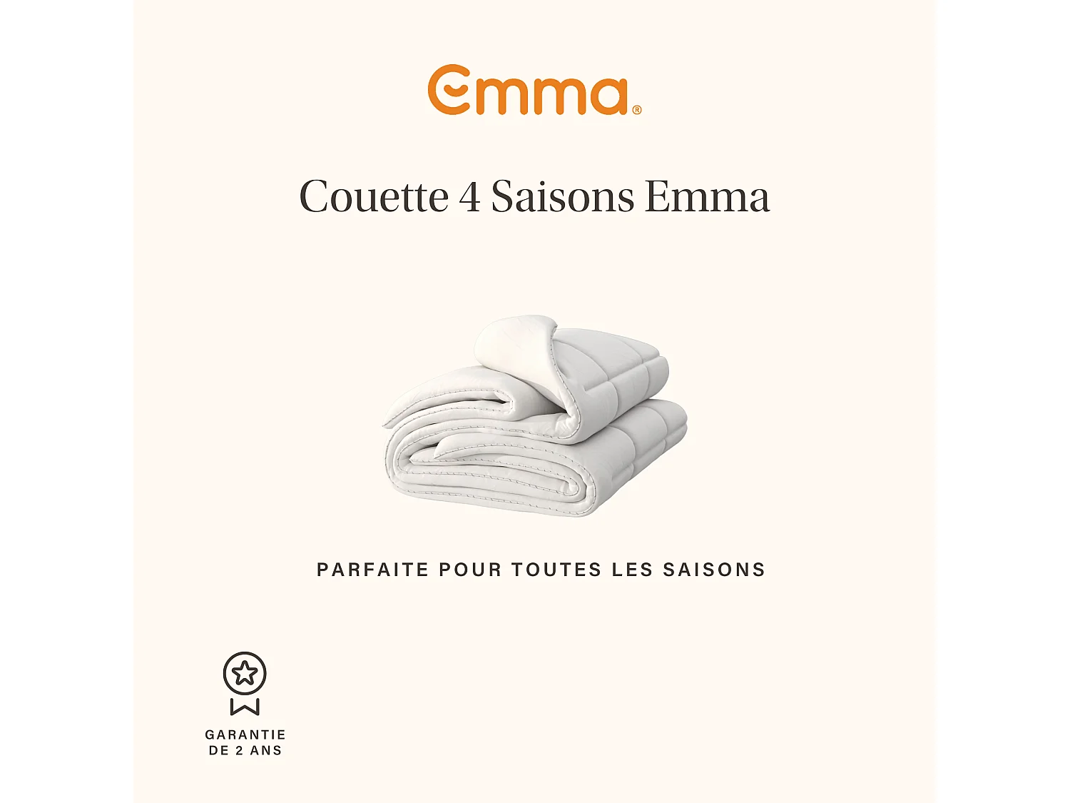 Emma Couette Toutes saisons 0 x 240 x 220 cm Blanc