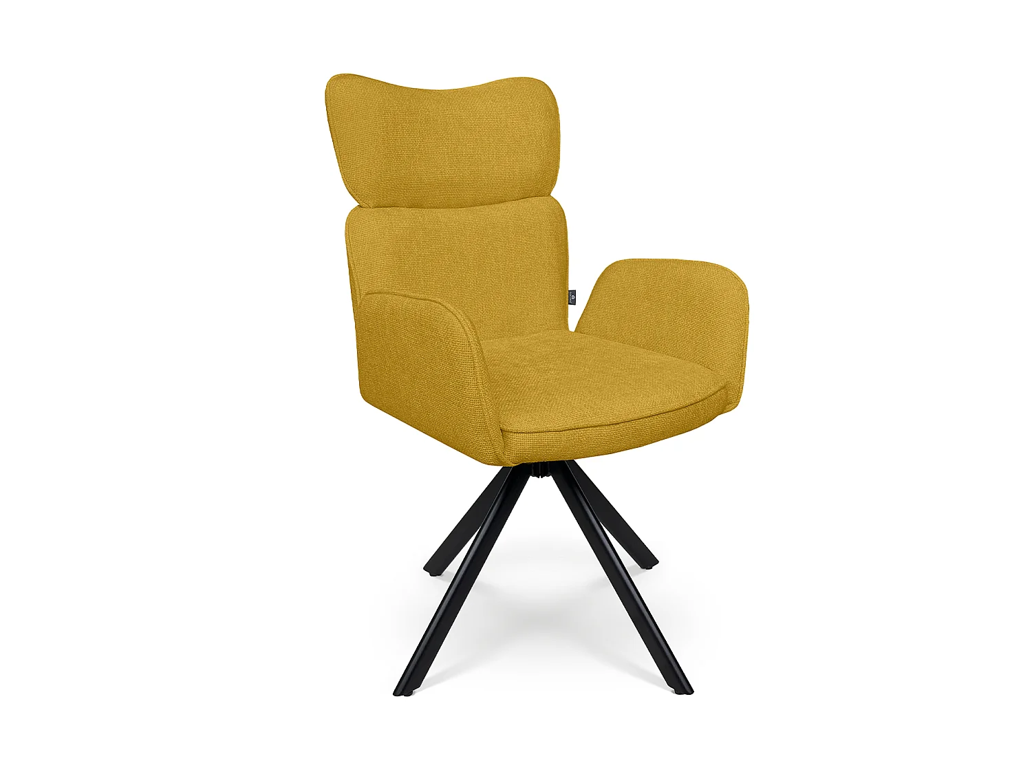 Sedia ufficio in tessuto, poltrona girevole giallo senape – Oslo