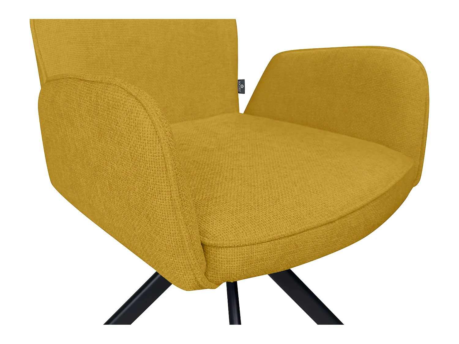Sedia ufficio in tessuto, poltrona girevole giallo senape – Oslo