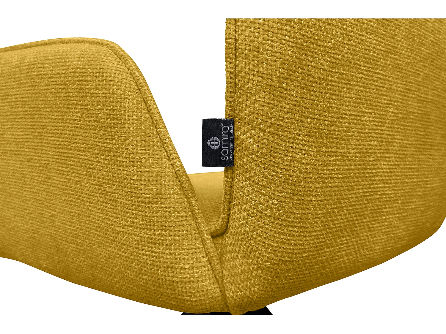 Sedia ufficio in tessuto, poltrona girevole giallo senape – Oslo