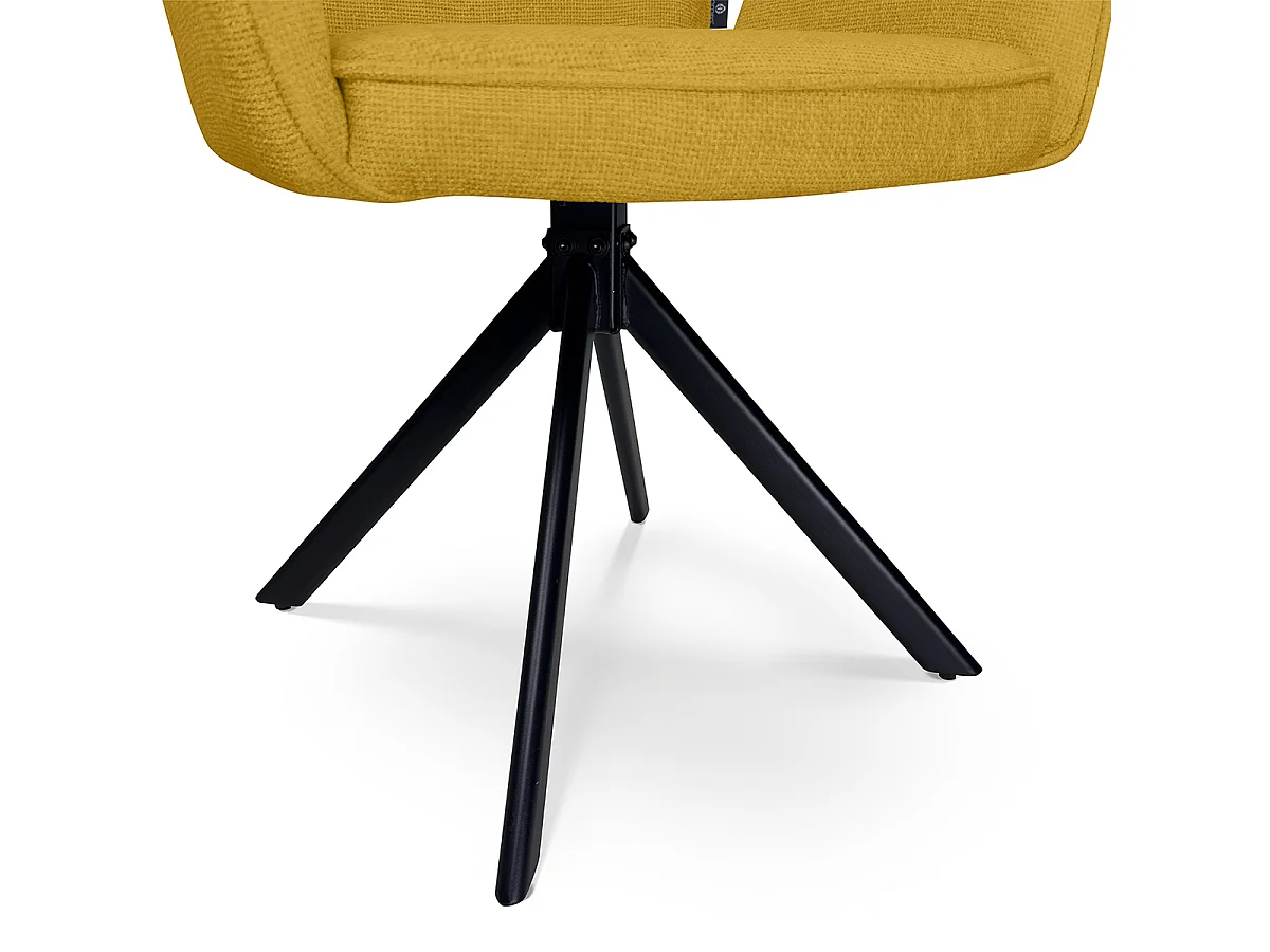 Sedia ufficio in tessuto, poltrona girevole giallo senape – Oslo