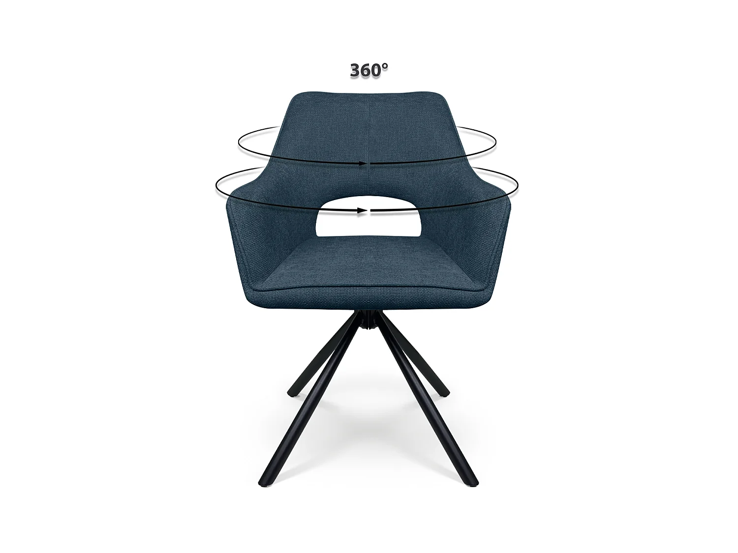 Sedia ufficio in tessuto, poltrona girevole blu – Alba