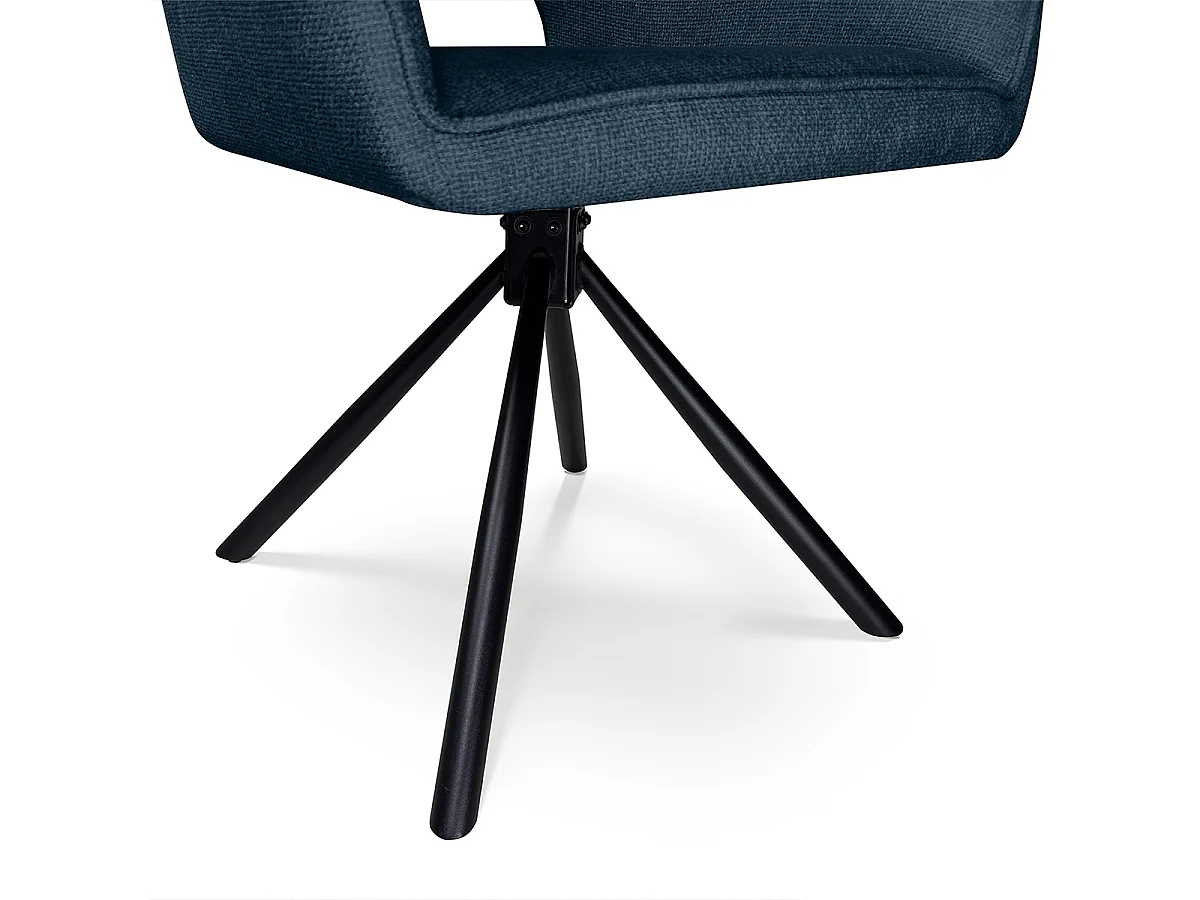 Sedia ufficio in tessuto, poltrona girevole blu – Alba