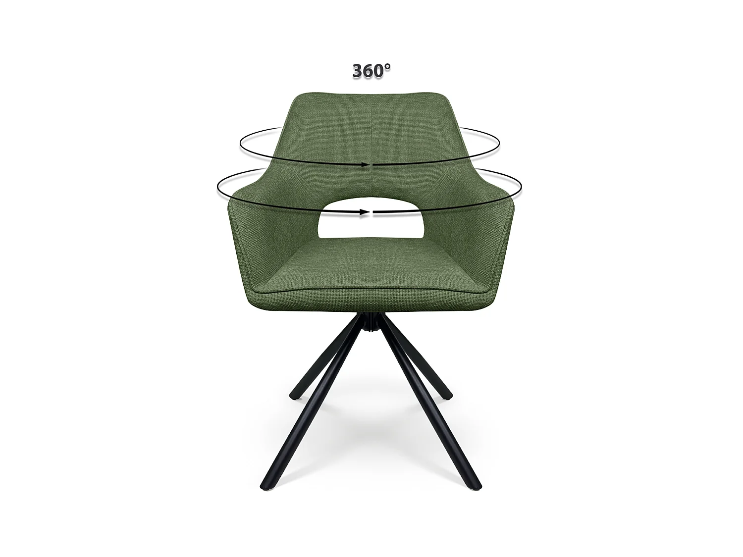 Sedia ufficio in tessuto, poltrona girevole verde oliva – Alba