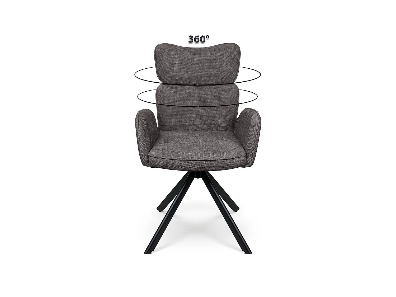 Sedia ufficio in tessuto, poltrona girevole grigio antracite – Oslo