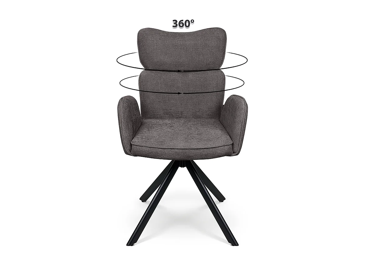 Sedia ufficio in tessuto, poltrona girevole grigio antracite – Oslo