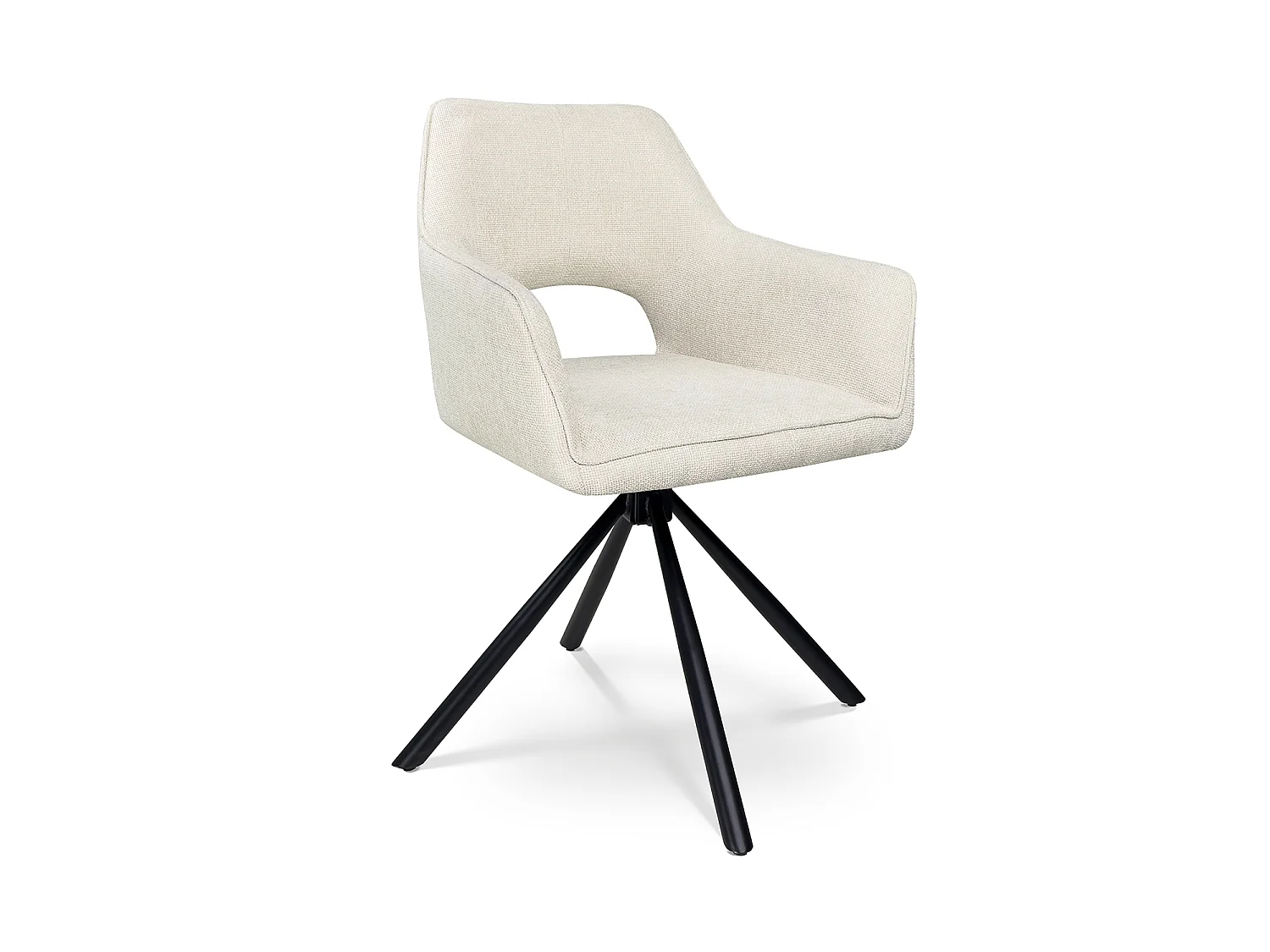 Sedia ufficio in tessuto, poltrona girevole beige – Alba