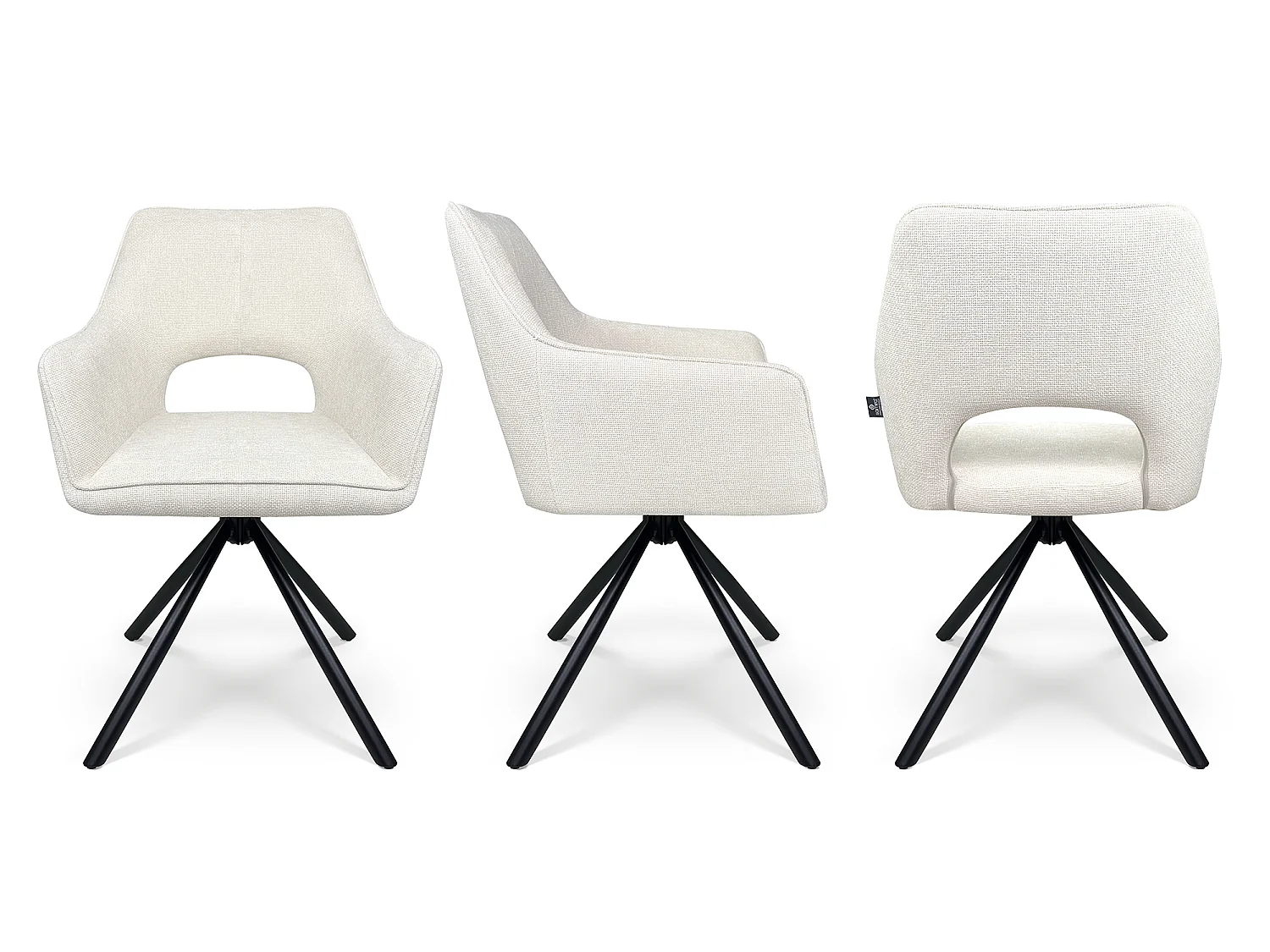 Sedia ufficio in tessuto, poltrona girevole beige – Alba
