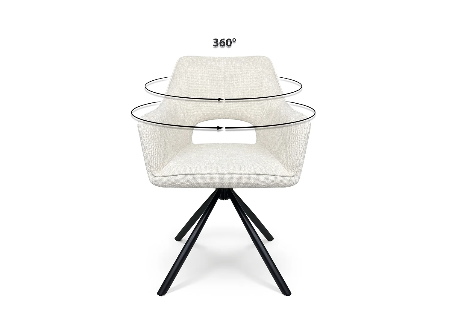 Sedia ufficio in tessuto, poltrona girevole beige – Alba