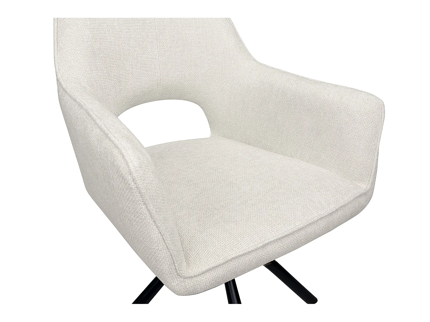Sedia ufficio in tessuto, poltrona girevole beige – Alba