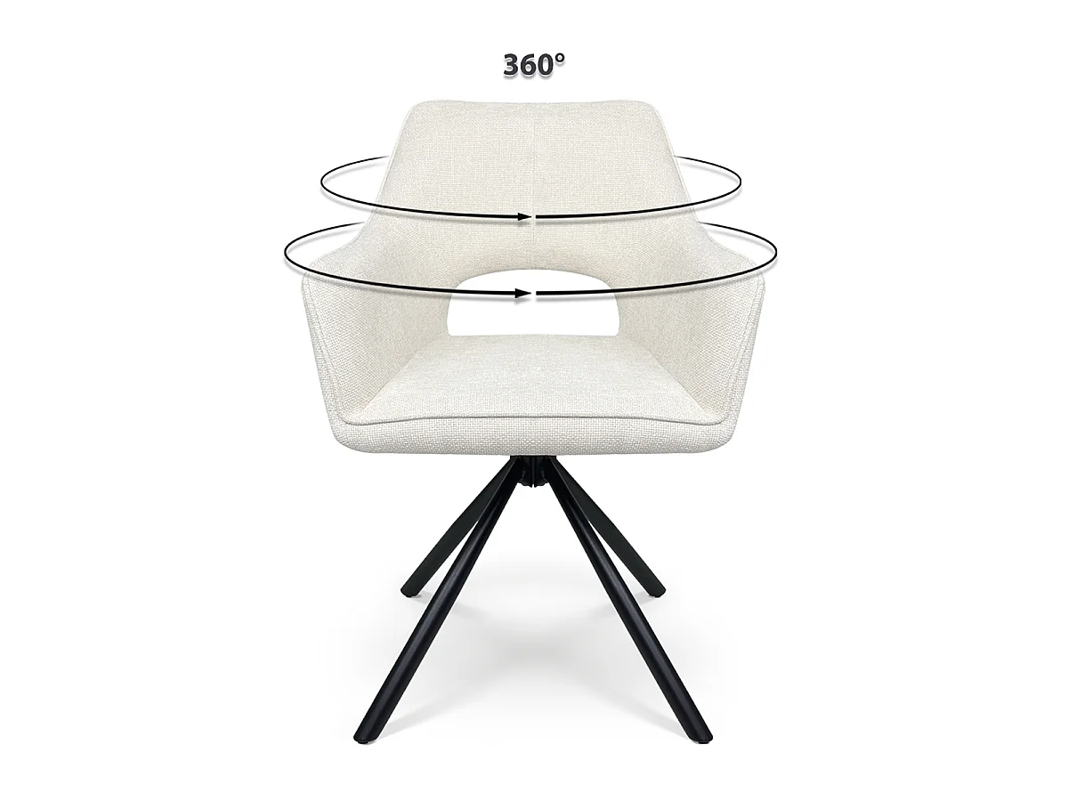 Sedia ufficio in tessuto, poltrona girevole beige – Alba