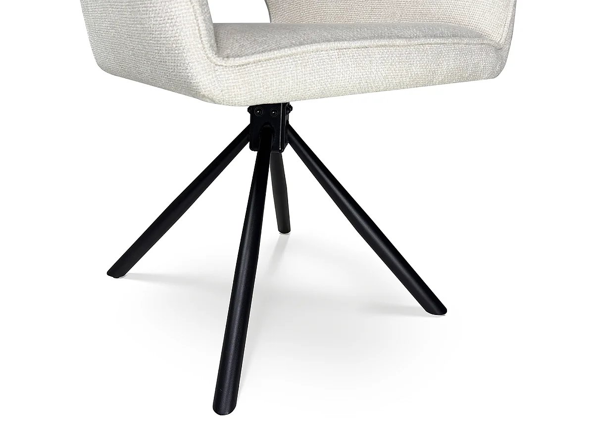 Sedia ufficio in tessuto, poltrona girevole beige – Alba