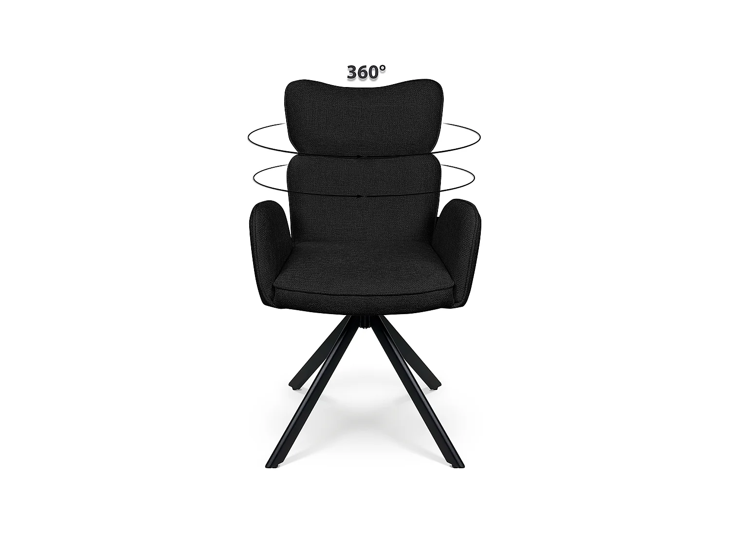 Sedia ufficio in tessuto, poltrona girevole nera – Oslo