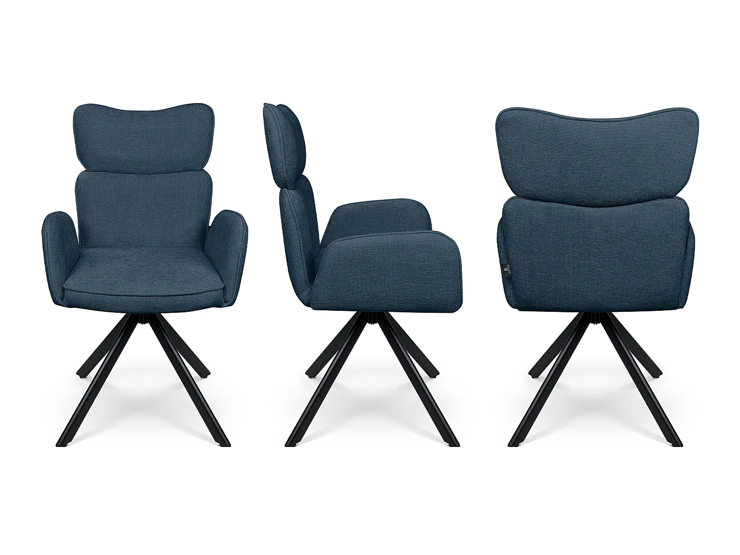 Sedia ufficio in tessuto, poltrona girevole blu – Oslo