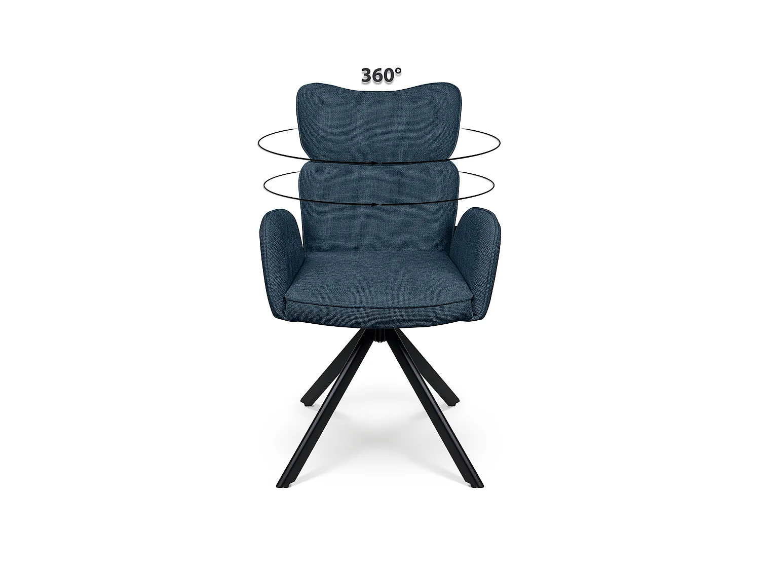 Sedia ufficio in tessuto, poltrona girevole blu – Oslo