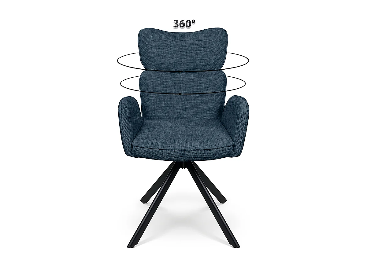 Sedia ufficio in tessuto, poltrona girevole blu – Oslo