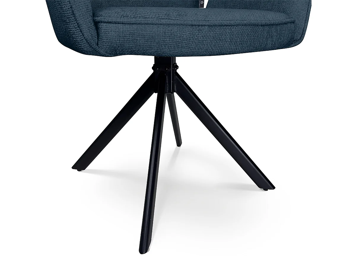 Sedia ufficio in tessuto, poltrona girevole blu – Oslo