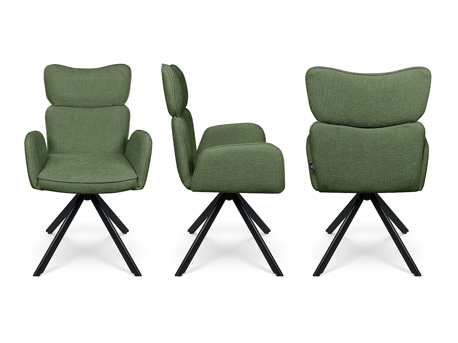 Sedia ufficio in tessuto, poltrona girevole verde oliva – Oslo