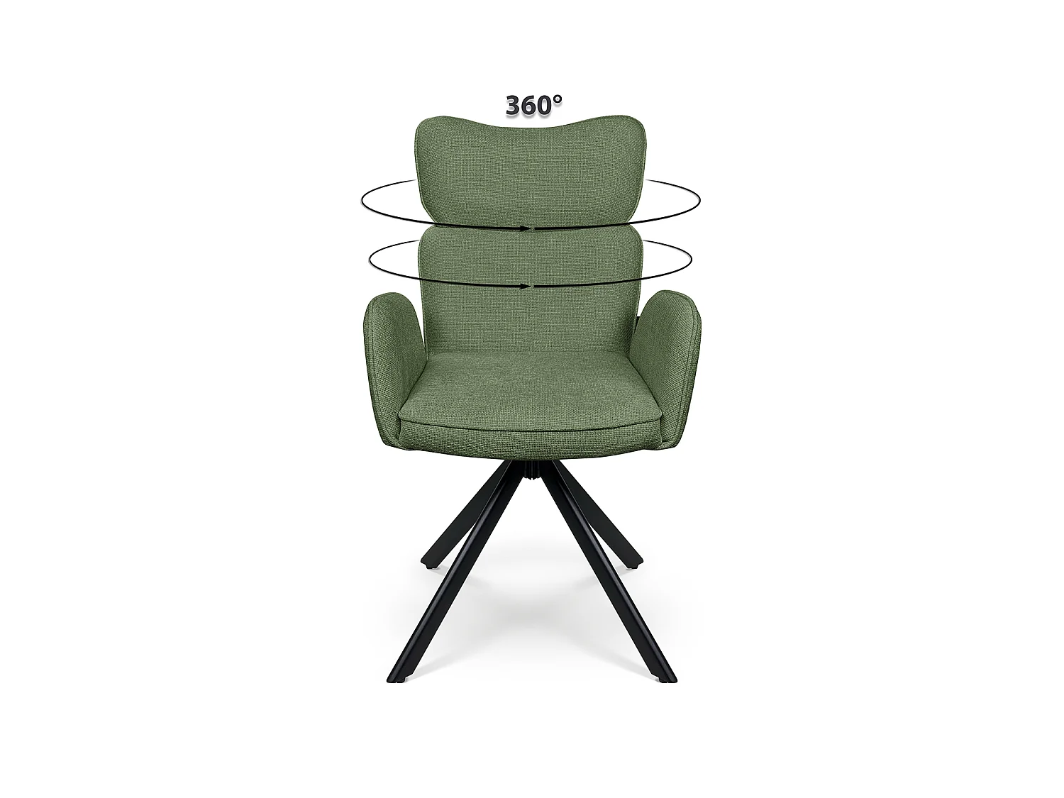 Sedia ufficio in tessuto, poltrona girevole verde oliva – Oslo