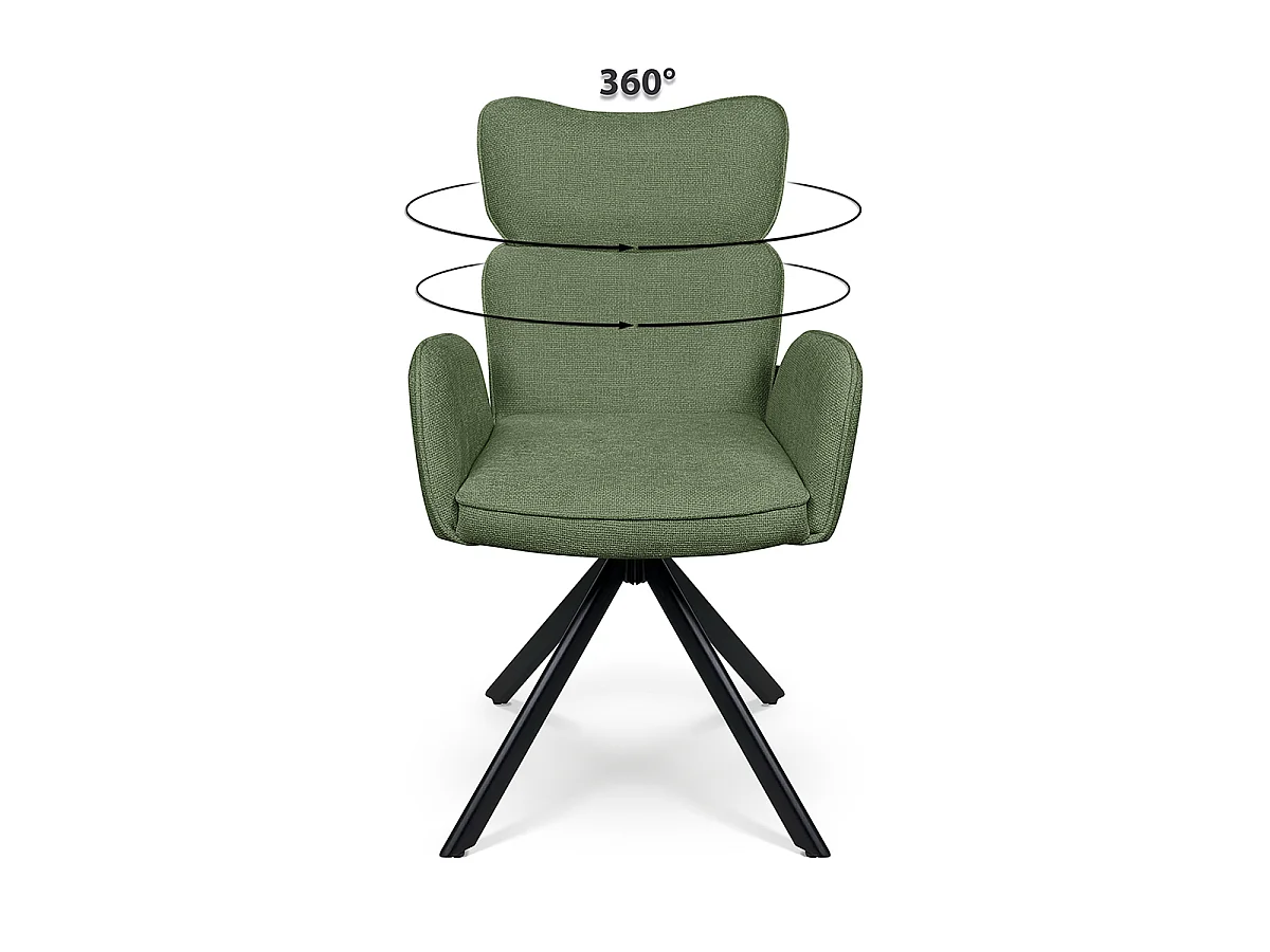 Sedia ufficio in tessuto, poltrona girevole verde oliva – Oslo