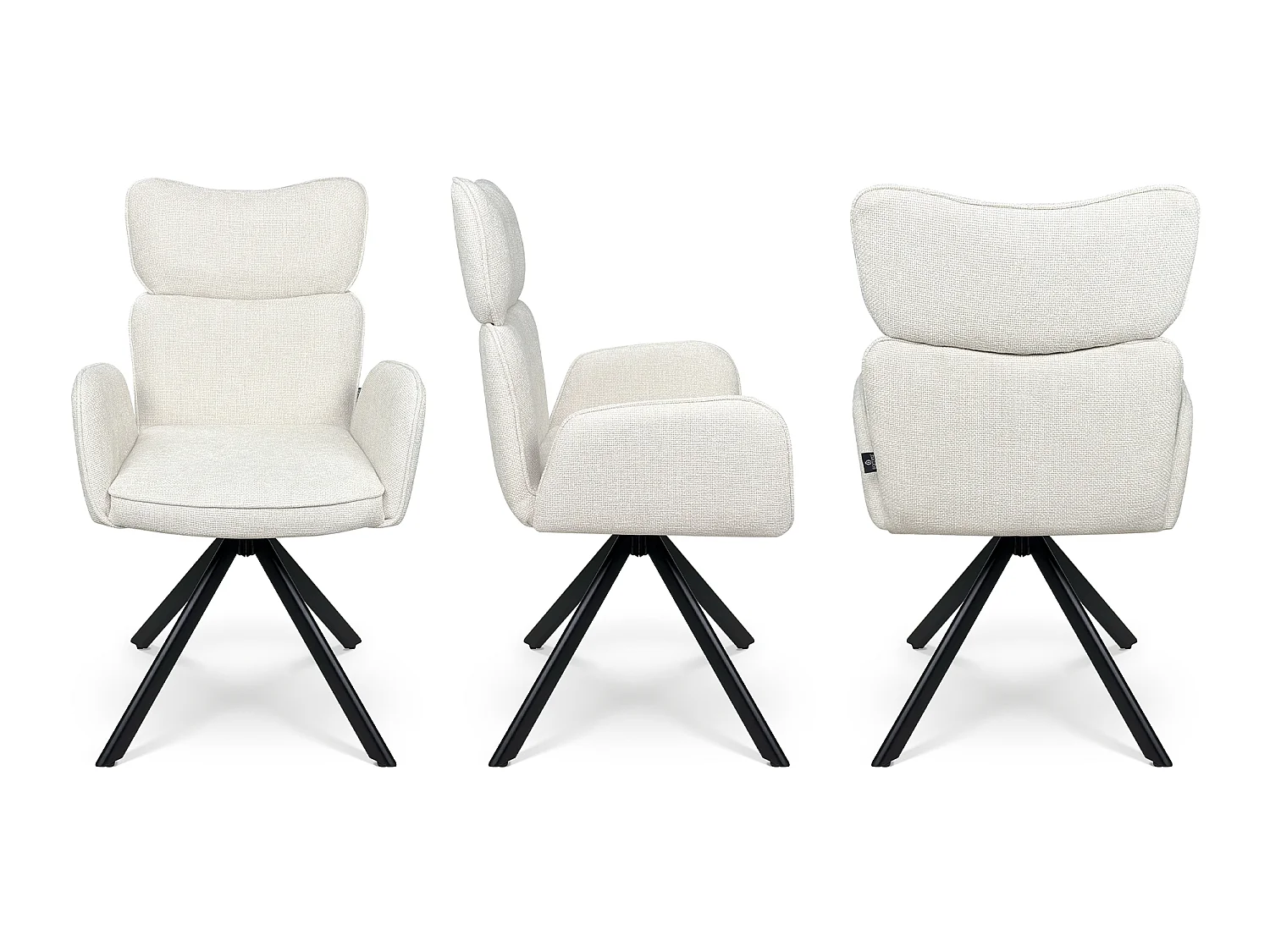 Sedia ufficio in tessuto, poltrona girevole beige – Oslo