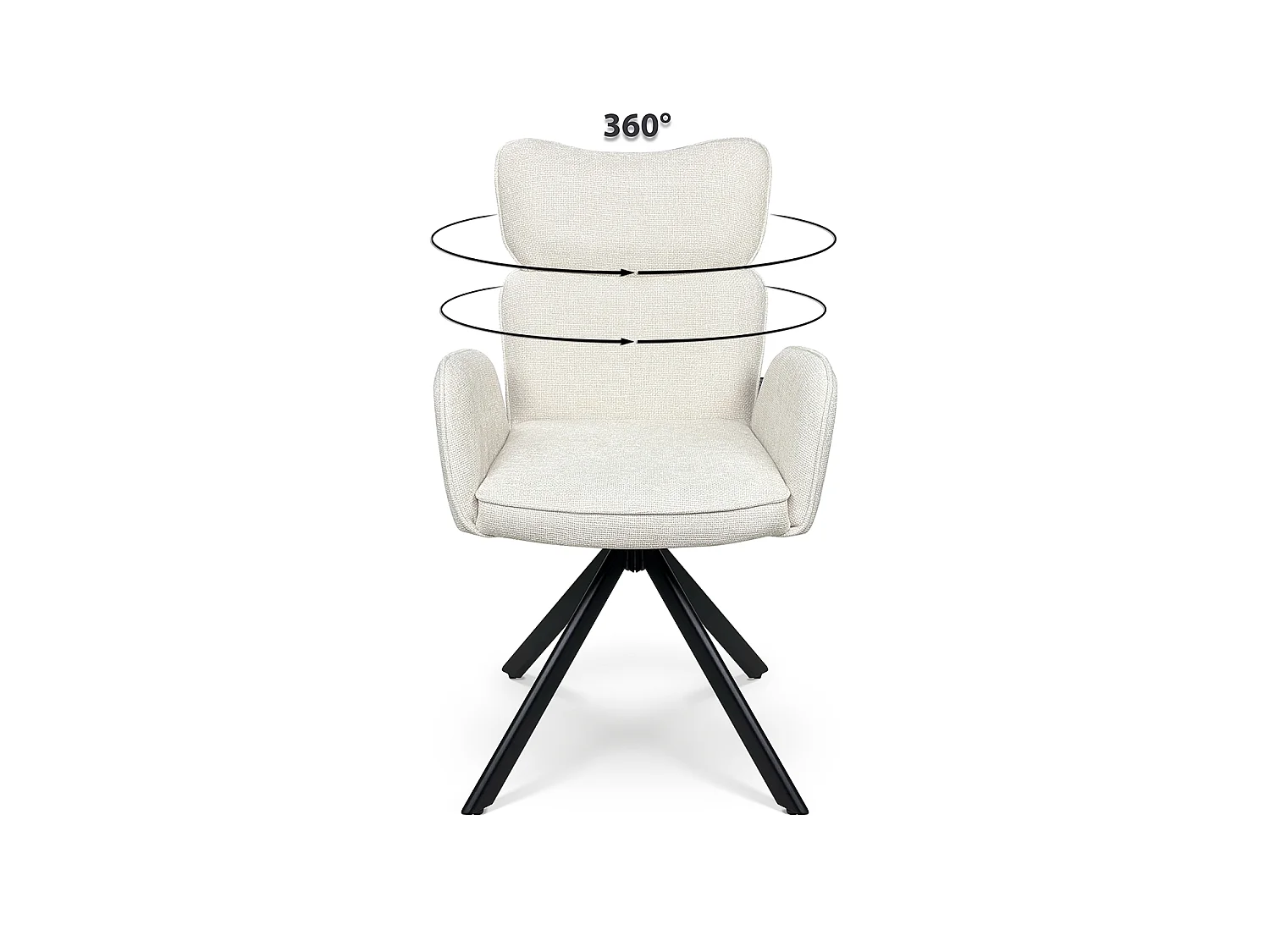 Sedia ufficio in tessuto, poltrona girevole beige – Oslo