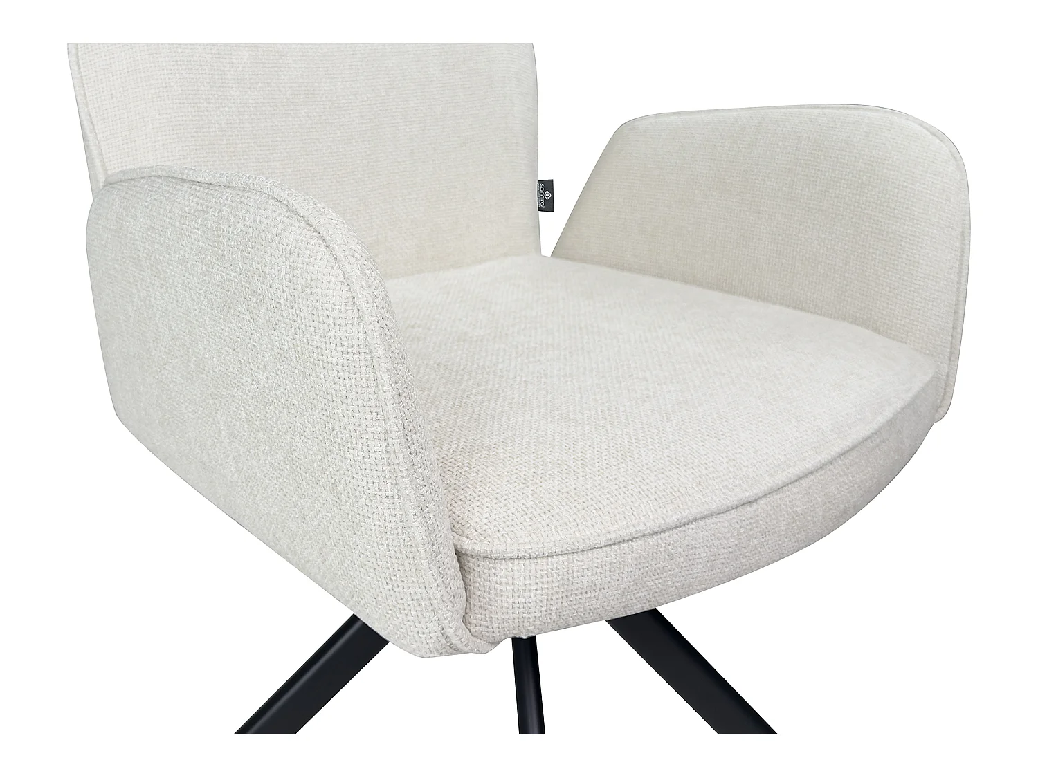 Sedia ufficio in tessuto, poltrona girevole beige – Oslo