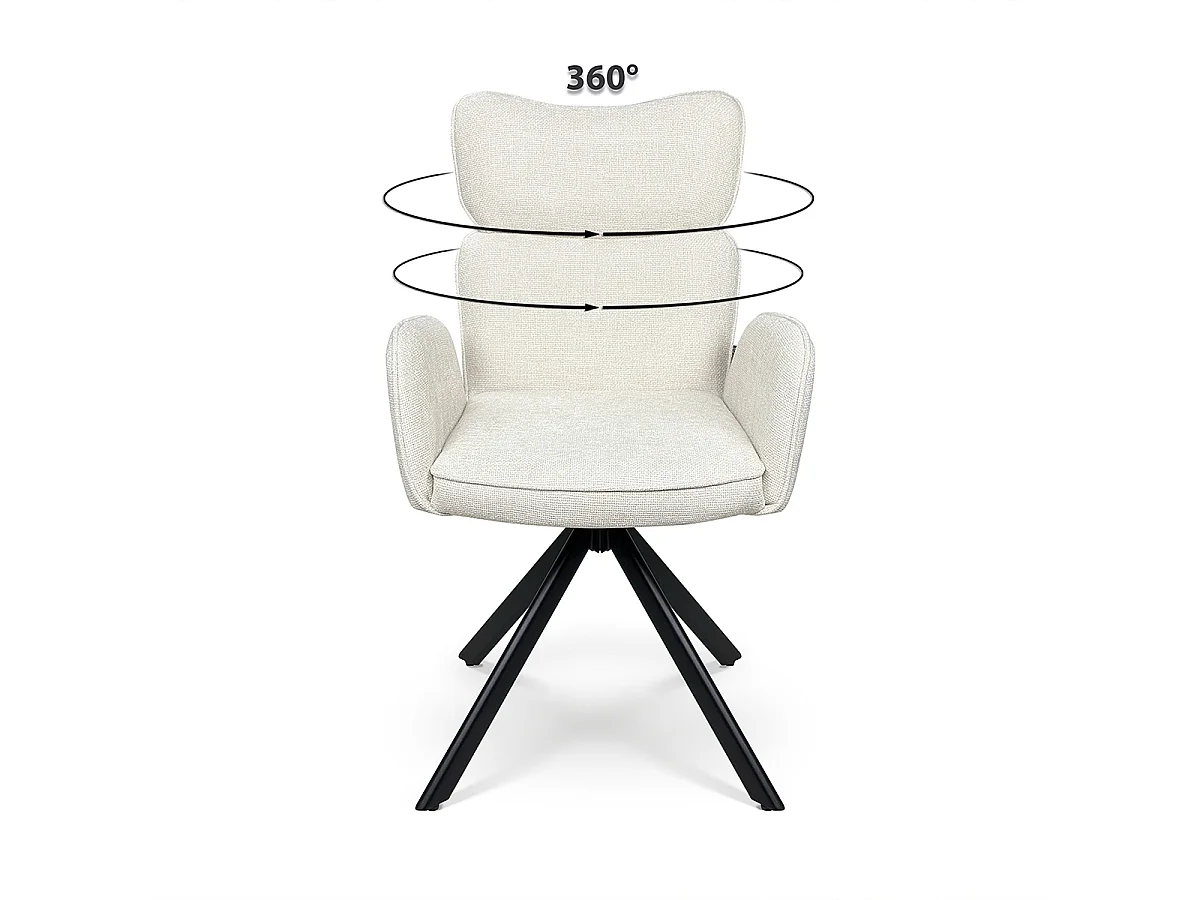 Sedia ufficio in tessuto, poltrona girevole beige – Oslo