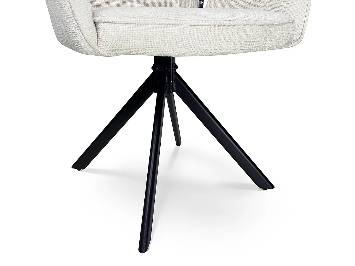 Sedia ufficio in tessuto, poltrona girevole beige – Oslo