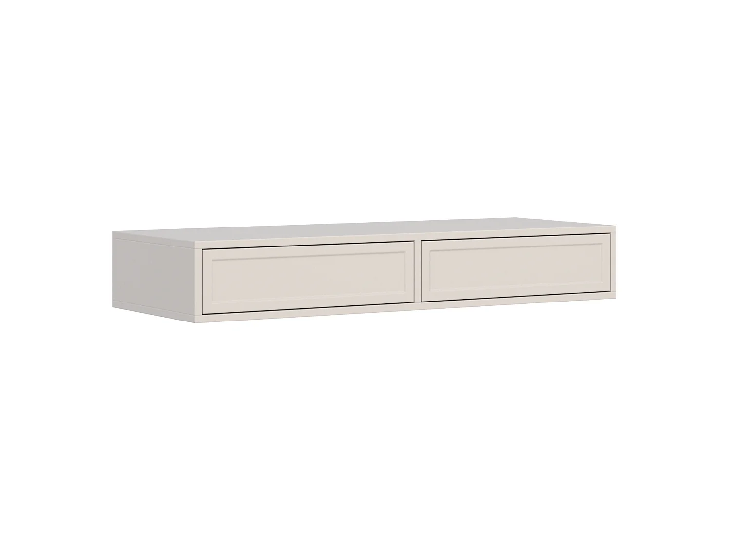 Coiffeuse 2 tiroirs - 110 cm - grège - VELVETO