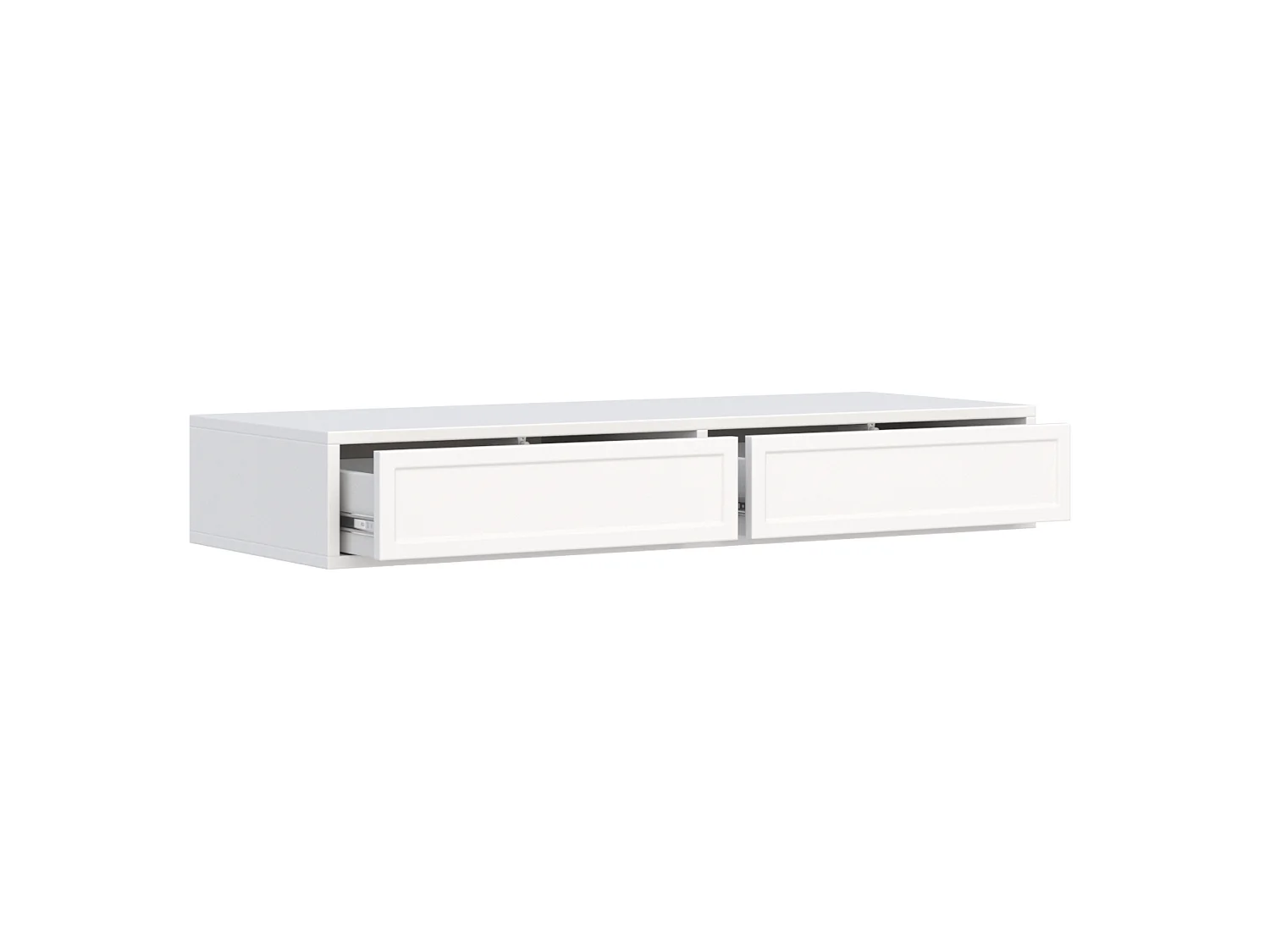 Coiffeuse 2 tiroirs - 110 cm - blanc - VELVETO