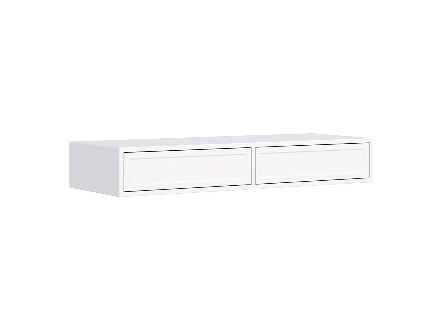 Coiffeuse 2 tiroirs - 110 cm - blanc - VELVETO