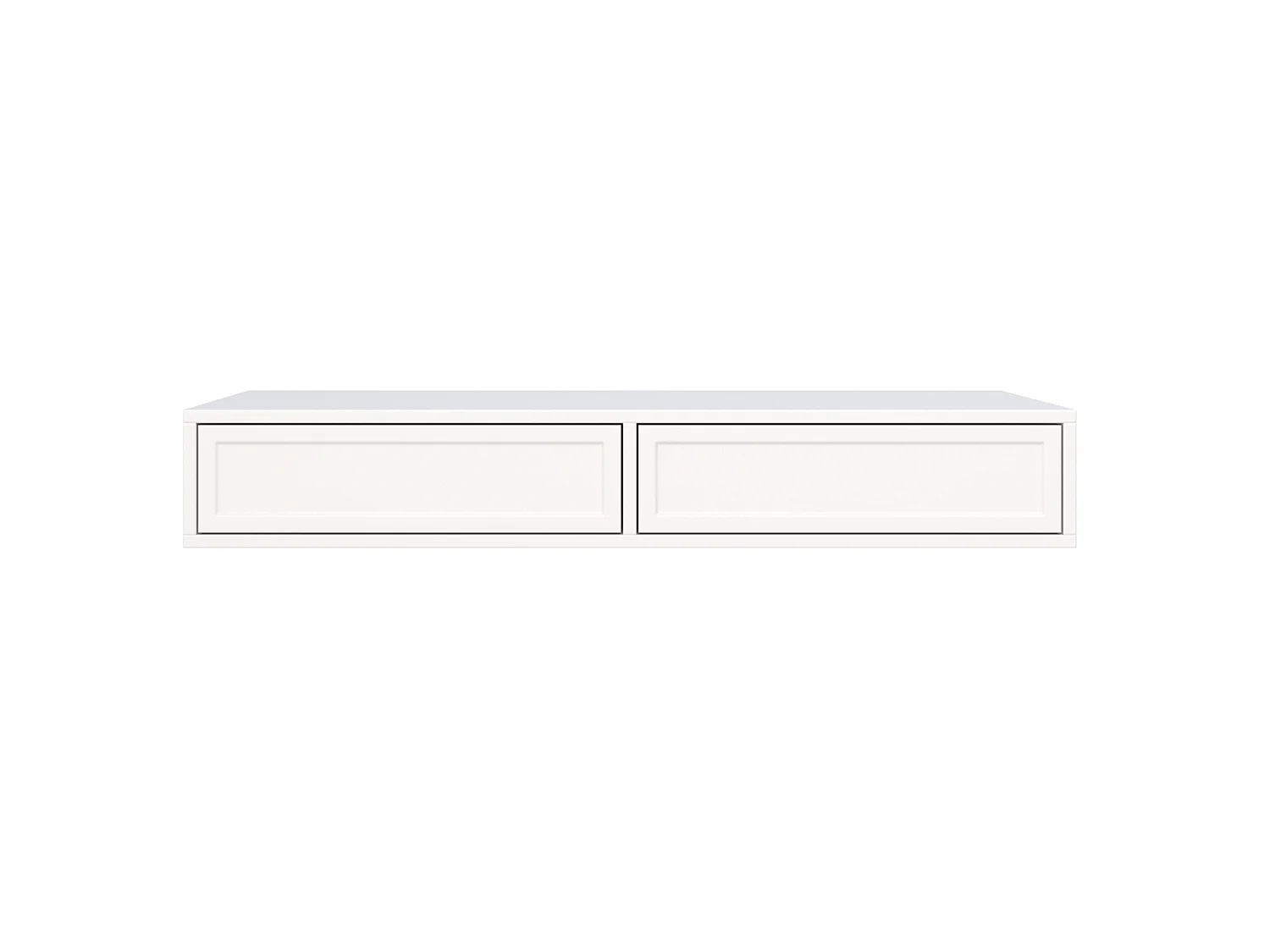 Coiffeuse 2 tiroirs - 110 cm - blanc - VELVETO