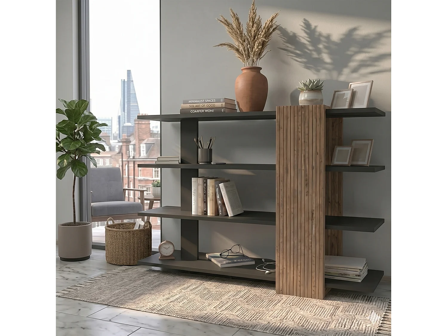 Nur 4-tier Open Shelving Bookcase and Display Unit