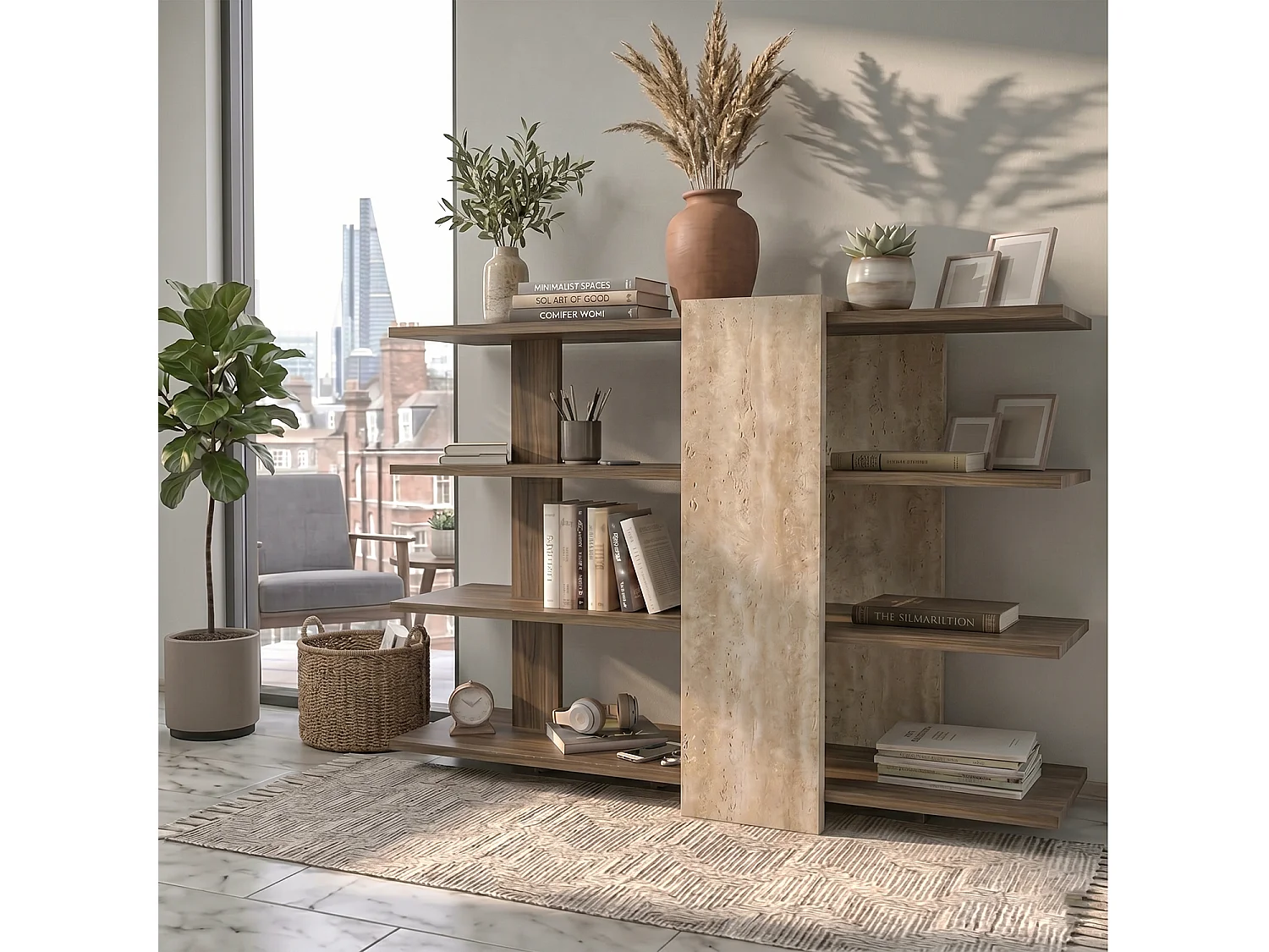 Nur 4-tier Open Shelving Bookcase and Display Unit