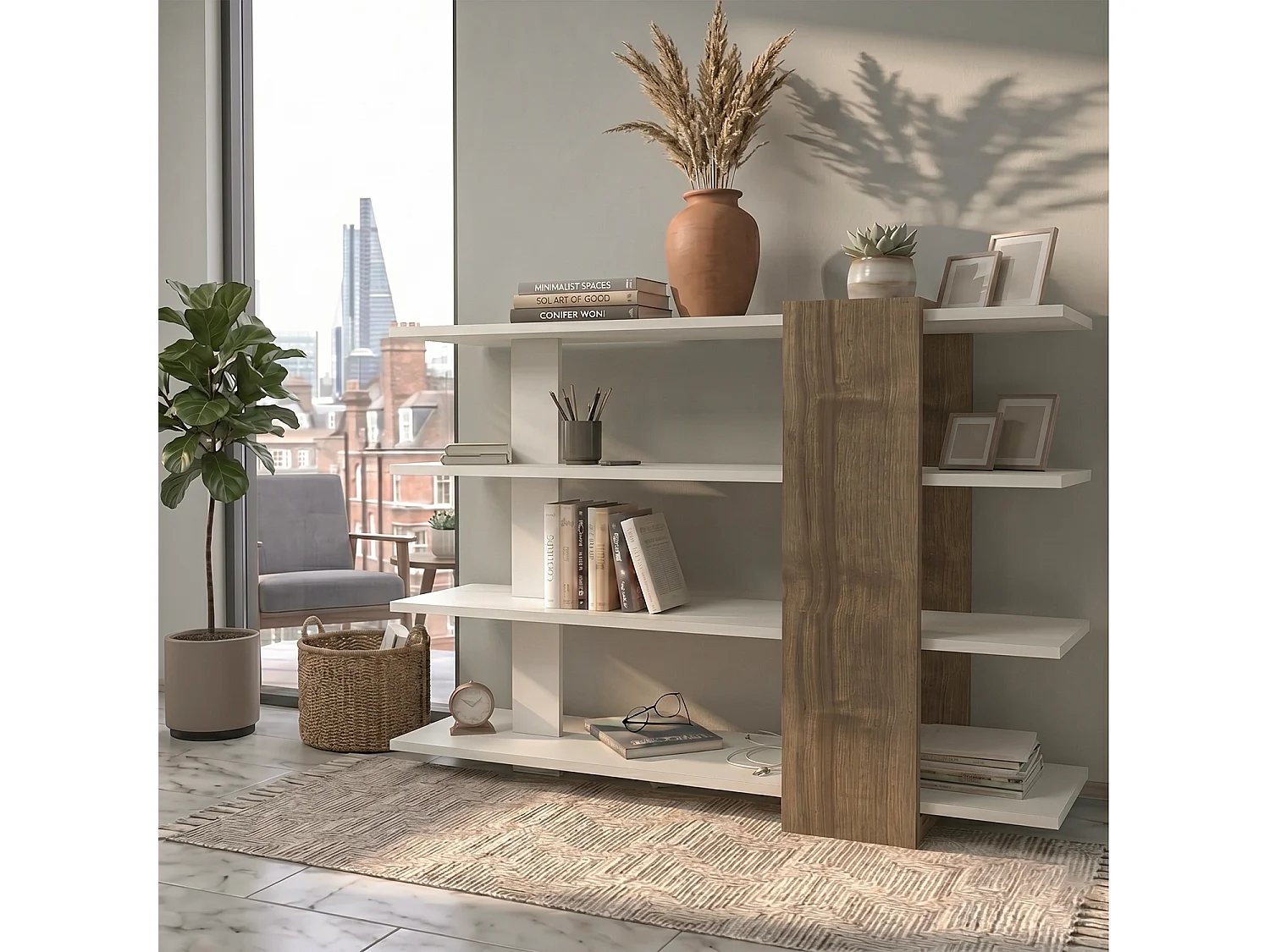 Nur 4-tier Open Shelving Bookcase and Display Unit