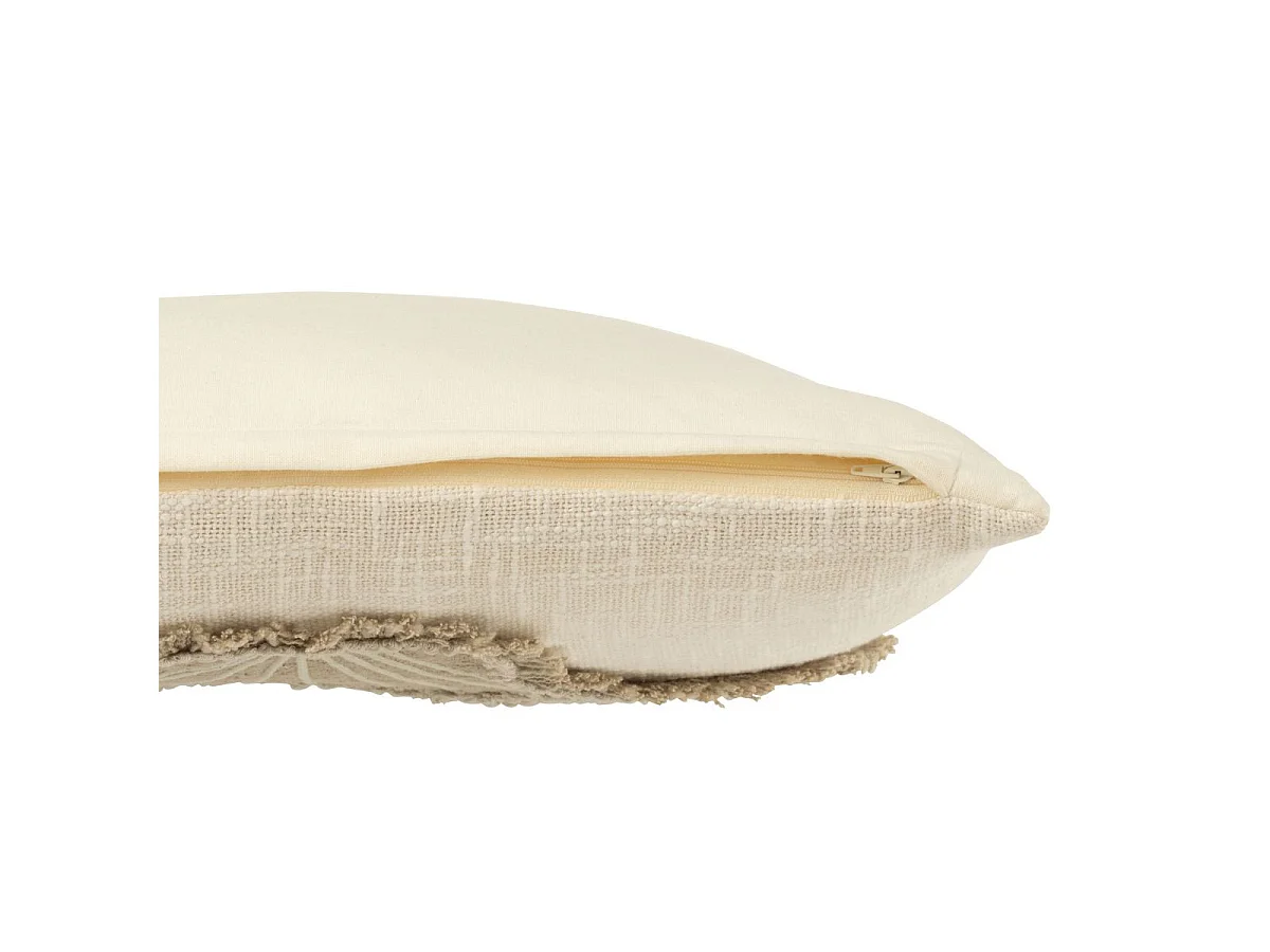 Coussin Déco en Coton "Coquillage" 50x50cm Blanc