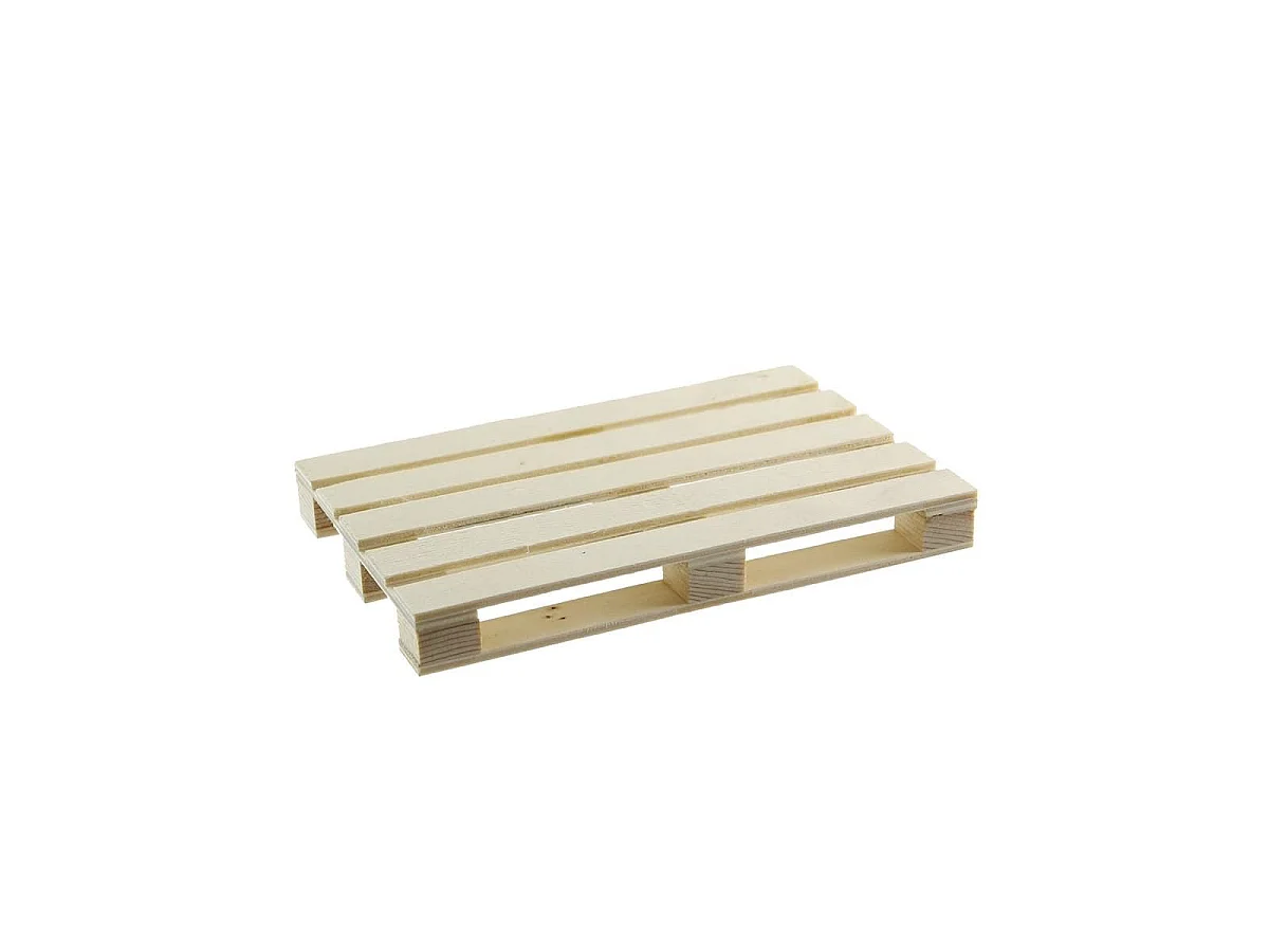 Set de 4 dessous de verre en forme de palette en bois de pin naturel